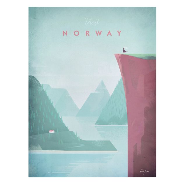 Wandbilder Vintage Reiseposter - Norwegen