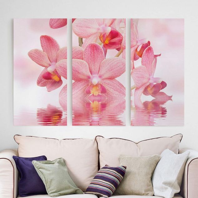 Leinwandbilder XXL Rosa Orchideen auf Wasser