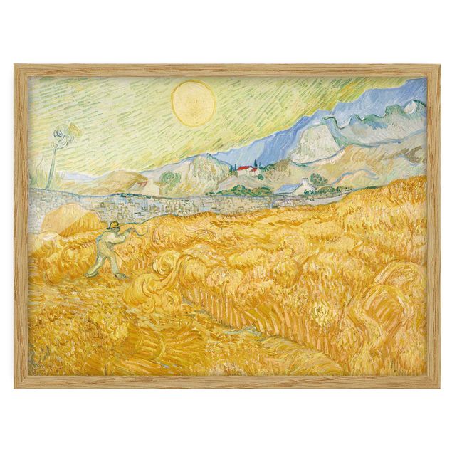 Natur Bilder mit Rahmen Vincent van Gogh - Kornfeld mit Schnitter