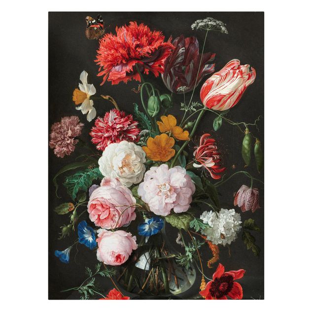 Retro Wandbilder Jan Davidsz de Heem - Stillleben mit Blumen in einer Glasvase