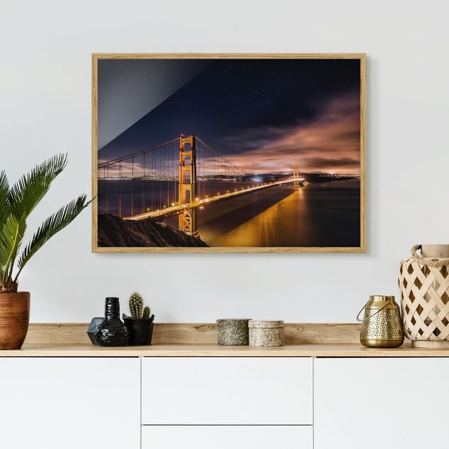 Bilder mit Rahmen Golden Gate to Stars