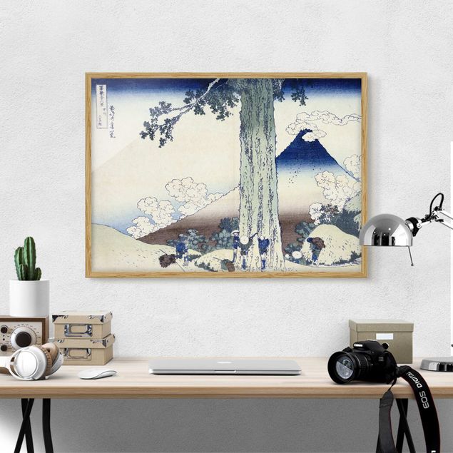 Kunstdrucke mit Rahmen Katsushika Hokusai - Mishima Pass in der Provinz Kai