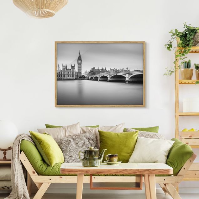 Wandbilder mit Rahmen Westminster Brücke und Big Ben