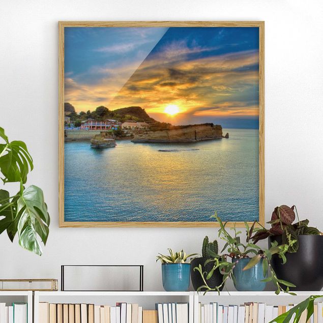 Bilder für die Wand Sonnenuntergang über Korfu
