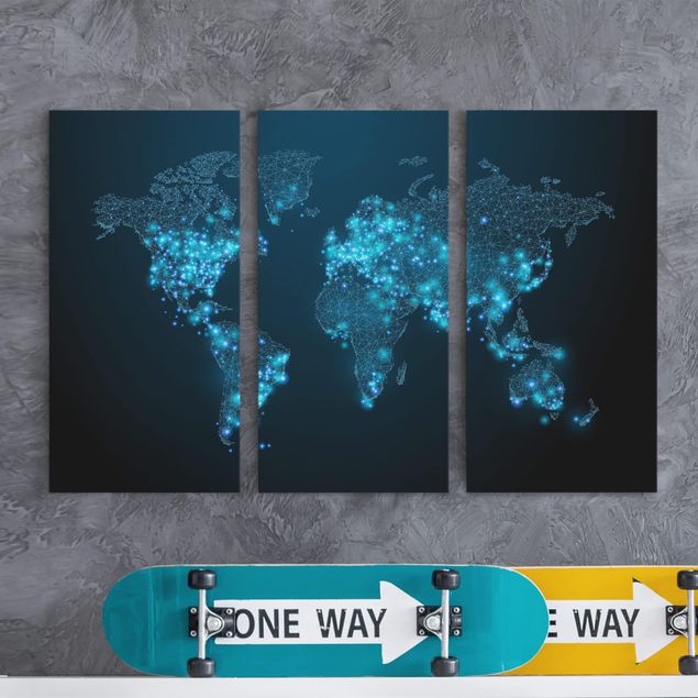 Weltkarten Leinwand Connected World Weltkarte