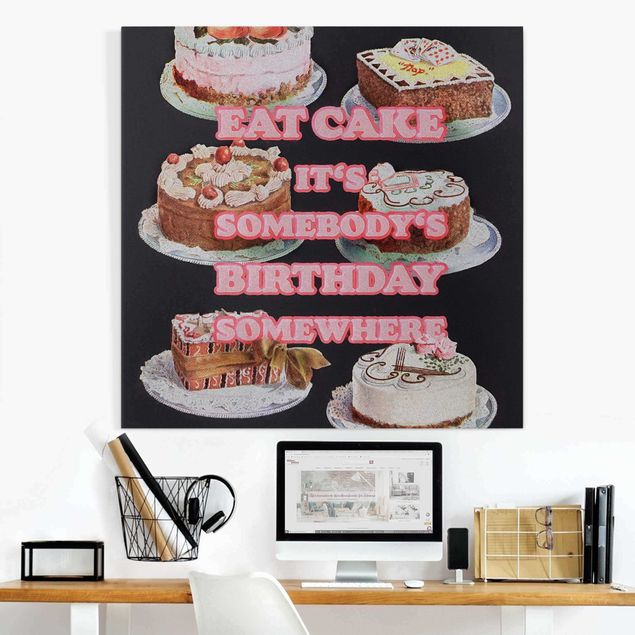 Leinwand Bilder XXL Eat Cake It's Birthday