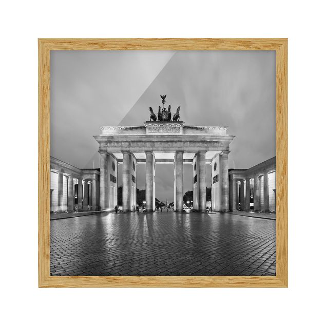 Bild mit Rahmen - Erleuchtetes Brandenburger Tor II - Quadrat 1:1