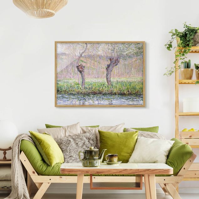 Kunstdrucke mit Rahmen Claude Monet - Weidenbäume Frühling