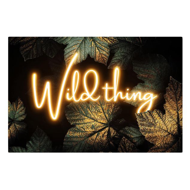 Leinwandbild - Wild Thing goldene Blätter - Querformat 2:3
