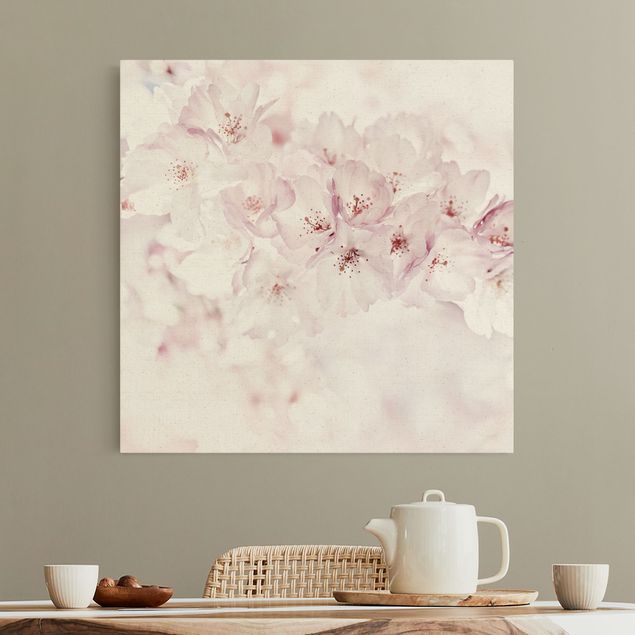Wandbilder Wohnzimmer modern Ein Kirschblütenhauch