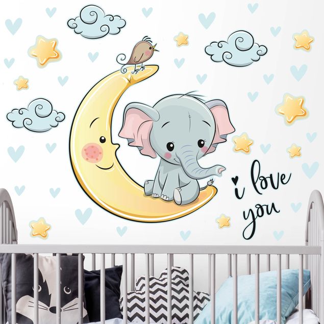 Wandtattoo Zoo Elefant Mond I love You