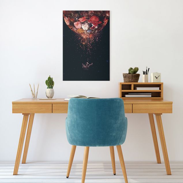 Moderne Leinwandbilder Wohnzimmer Enkel Dika - Kosmische Blumen