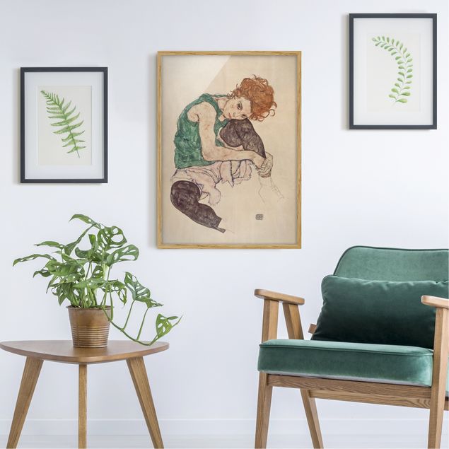 Kunstdruck Egon Schiele Egon Schiele - Sitzende Frau mit hochgezogenem Knie