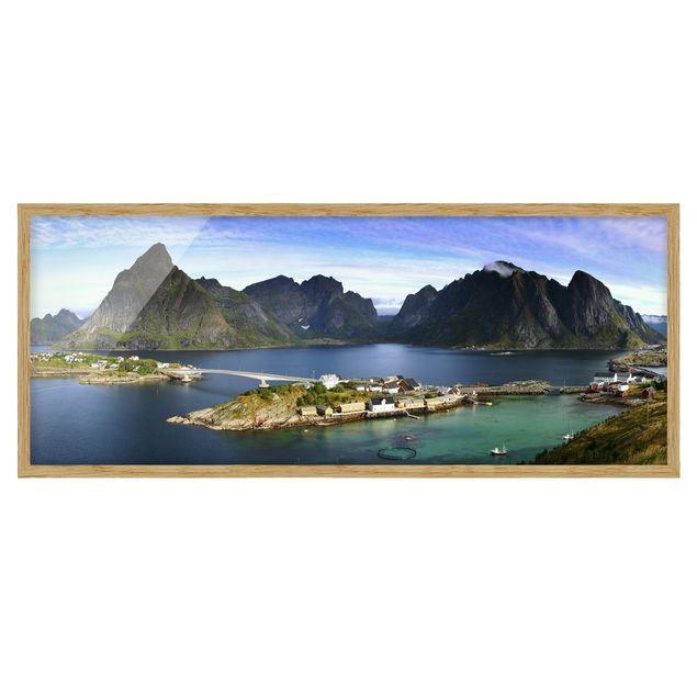 Bild mit Rahmen - Nordisches Paradies - Panorama Querformat