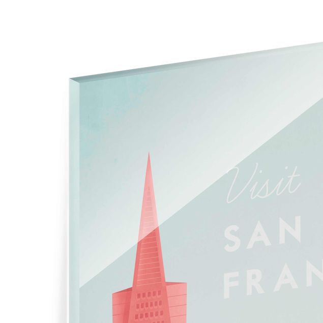 Glasbild - Reiseposter - San Francisco - Hochformat 3:2