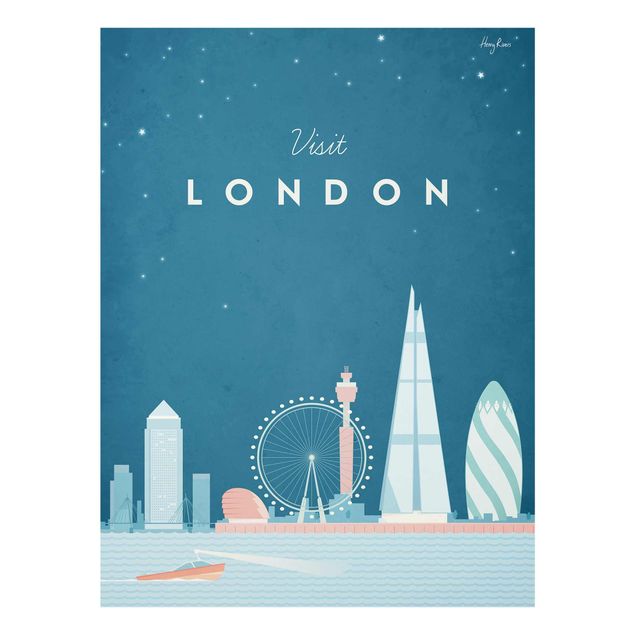 Glasbild - Reiseposter - London - Hochformat 4:3