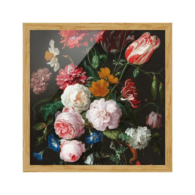 Kunstdrucke mit Rahmen Jan Davidsz de Heem - Stillleben mit Blumen in einer Glasvase