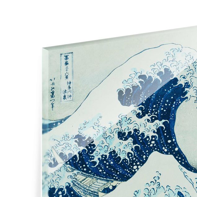 Bilder auf Glas Katsushika Hokusai - Die grosse Welle von Kanagawa