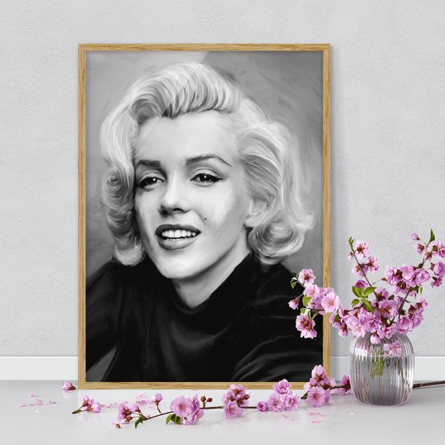 Gerahmte Bilder Schwarz-Weiß Marilyn privat