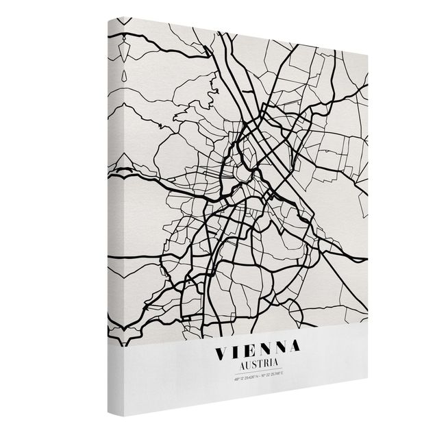 Leinwand Weltkarte Stadtplan Vienna - Klassik