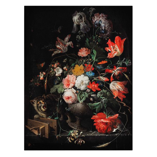 Kunstdrucke auf Leinwand Abraham Mignon - Das umgeworfene Bouquet