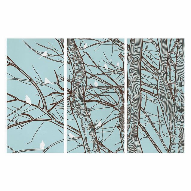 Wandbilder Wald Winterbäume