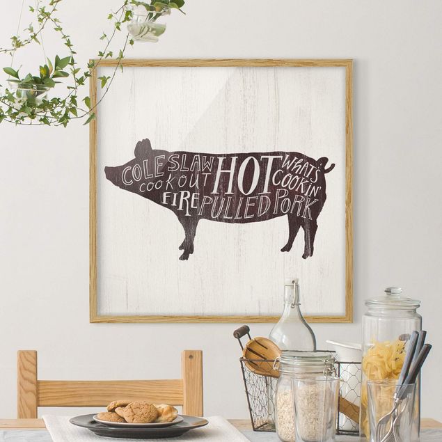 Wandbilder Bauernhof BBQ - Schwein