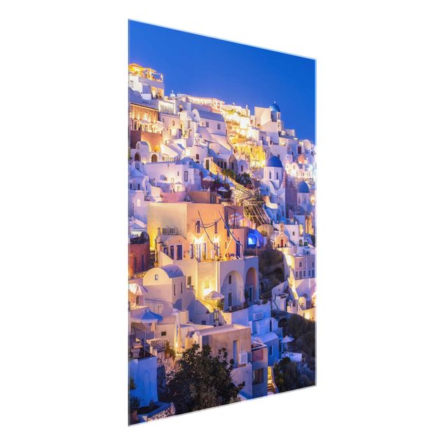 Glasbild - Santorini at night - Hochformat 3:4