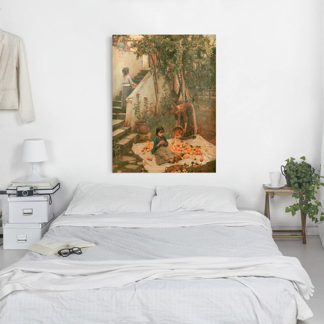 Leinwandbilder Wohnzimmer modern John William Waterhouse - Die Orangenpflücker