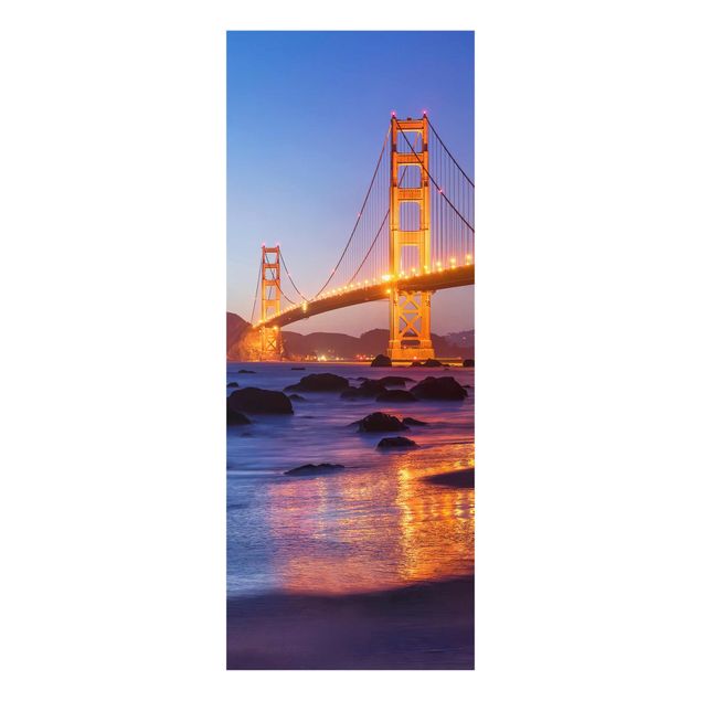 Glasbild - Golden Gate Bridge am Abend - Panel