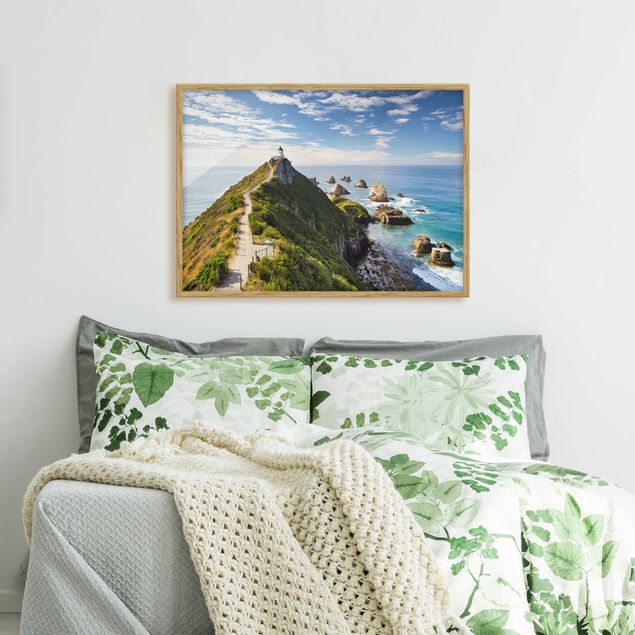 Bilder für die Wand Nugget Point Leuchtturm und Meer Neuseeland