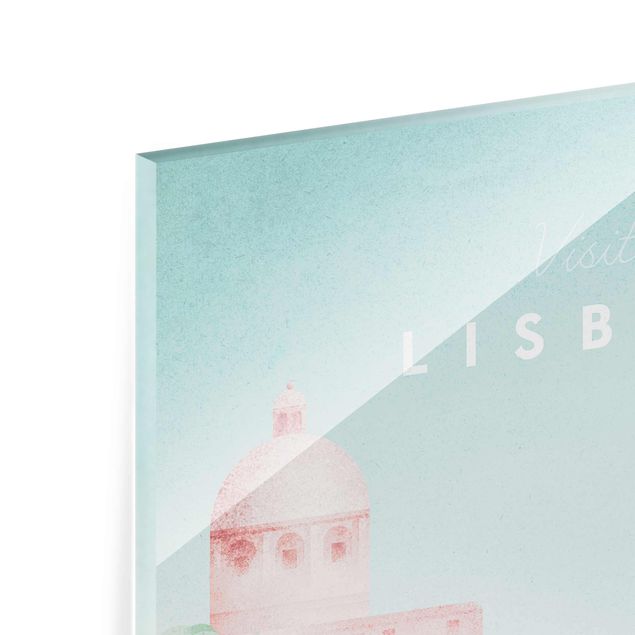 Glasbild - Reiseposter - Lissabon - Hochformat 4:3