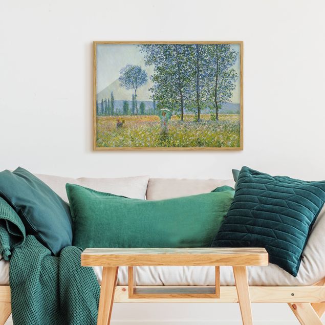 Landschaftsbilder mit Rahmen Claude Monet - Felder im Frühling