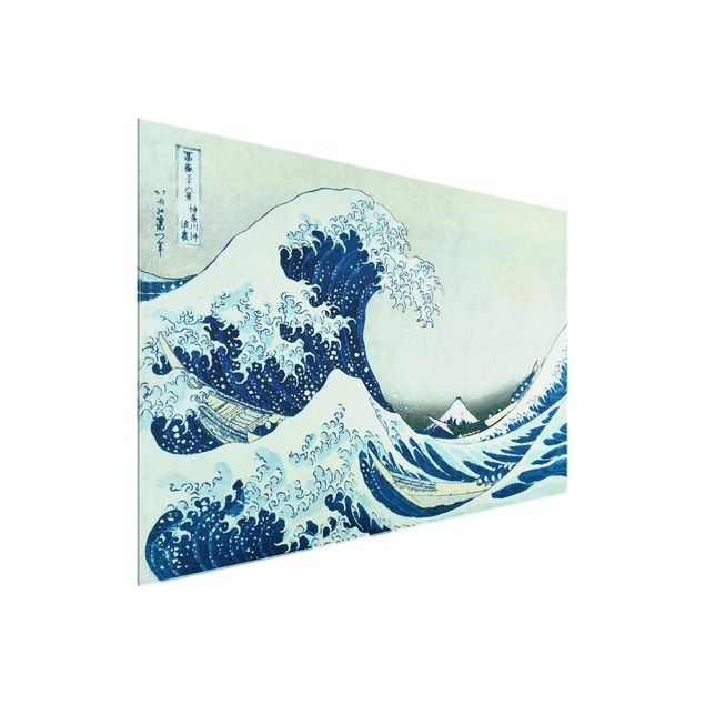 Glasbild Natur Katsushika Hokusai - Die grosse Welle von Kanagawa