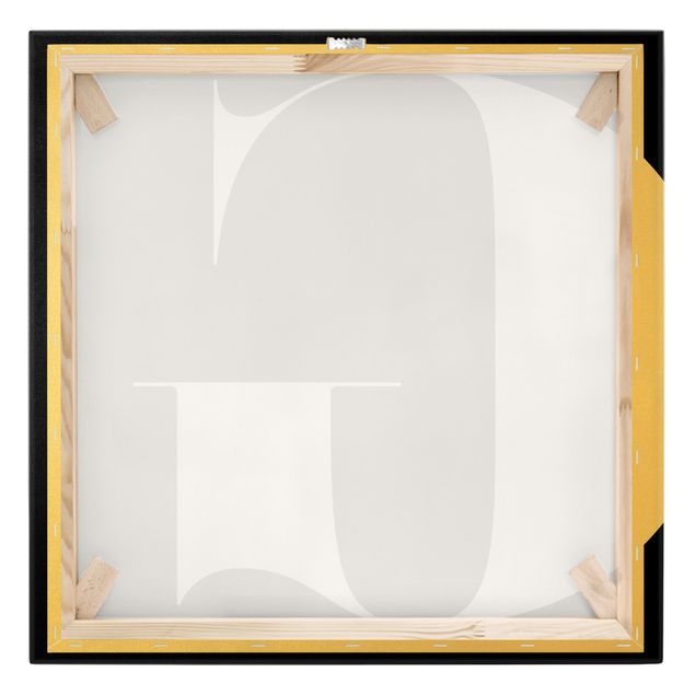 Leinwandbild Gold - Antiqua Letter G Schwarz - Quadrat 1:1