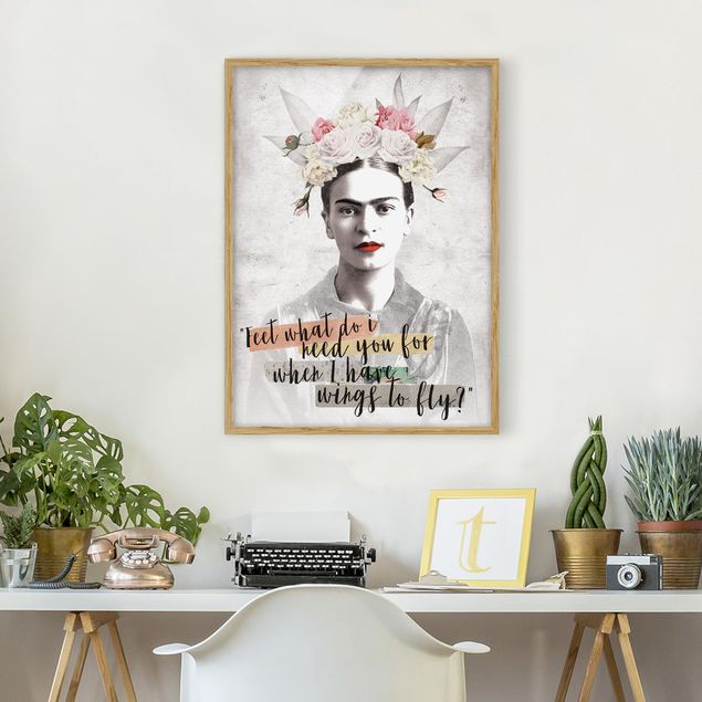 Kunstdruck Bilder mit Rahmen Frida Kahlo - Quote