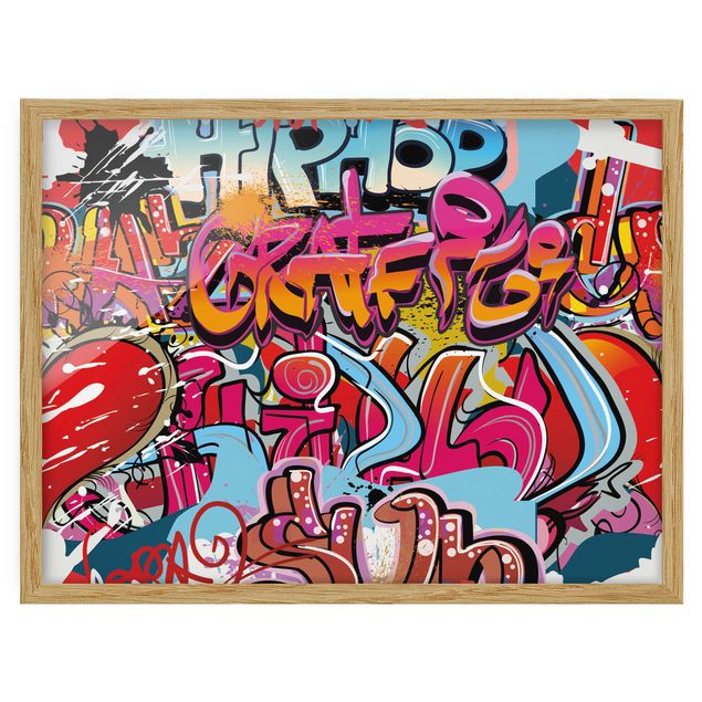 Bild mit Rahmen - HipHop Graffiti - Querformat 3:4