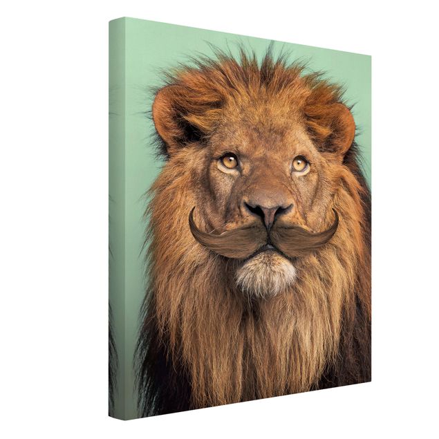 Leinwand Kunstdruck Löwe mit Bart