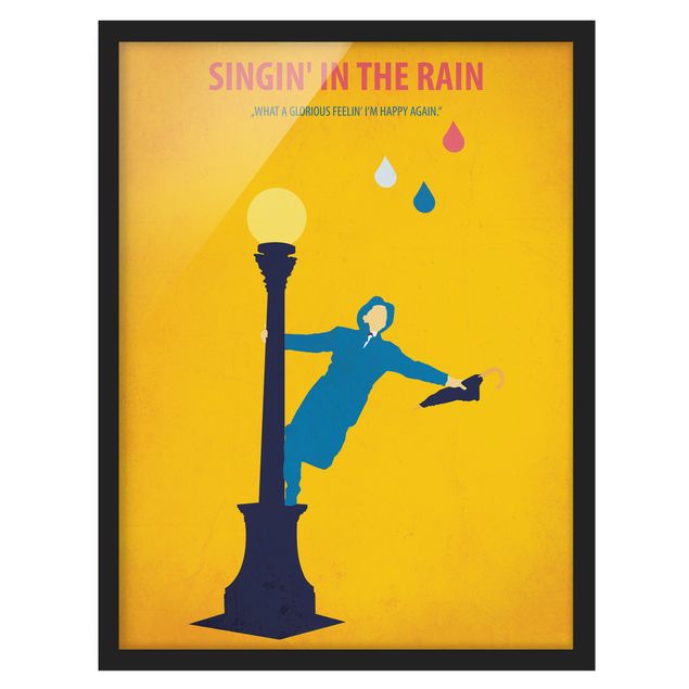 Bild mit Rahmen - Filmposter Singing in the rain - Hochformat 4:3