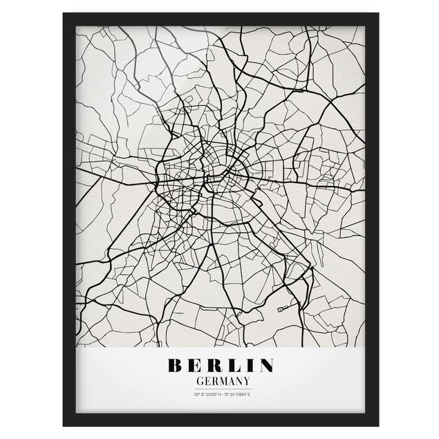 Schöne Wandbilder Stadtplan Berlin - Klassik