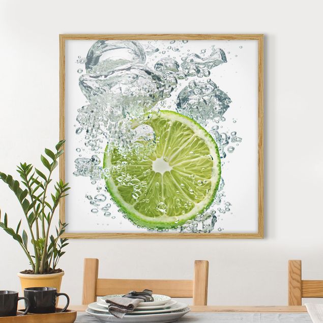 Wandbilder mit Rahmen Lime Bubbles