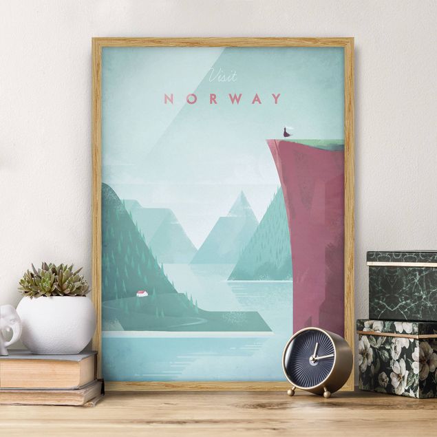 Gerahmte Bilder Natur Reiseposter - Norwegen