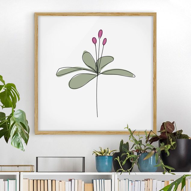 Blumen Bilder mit Rahmen Seerose Line Art