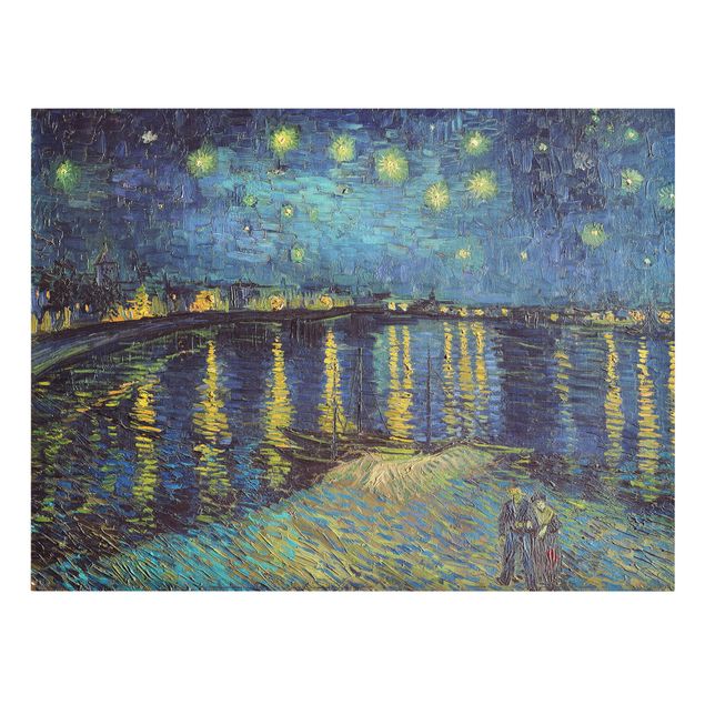 Leinwand Kunstdruck Vincent van Gogh - Sternennacht über der Rhône