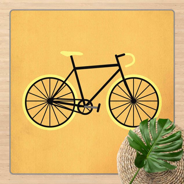 Teppich modern Fahrrad in Gelb