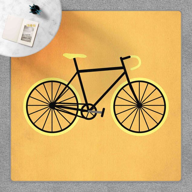 Teppich orange Fahrrad in Gelb
