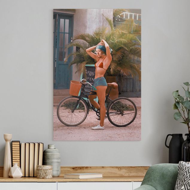 Wandbilder XXL Fahrrad Mädchen