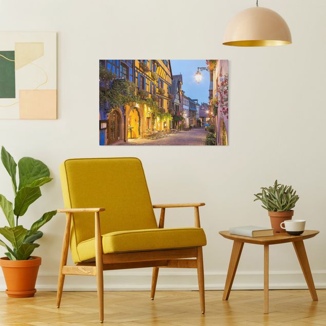 Wandbilder Wohnzimmer modern Farbenfrohe Gasse
