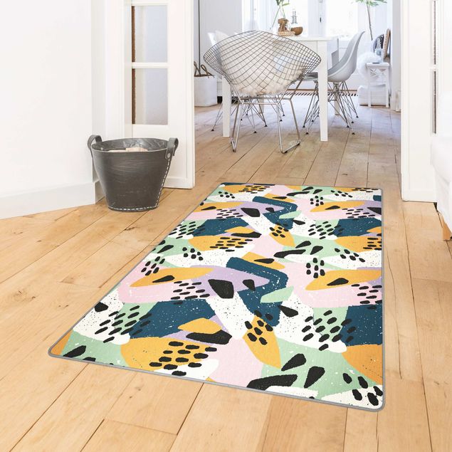 bunter Teppich Farbenfrohes Muster mit Punkten