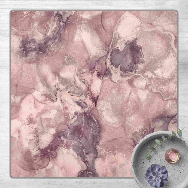 Moderner Teppich Farbexperimente Marmor Violett